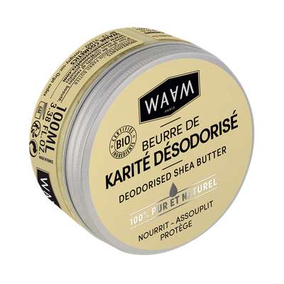 Beurre de karité pur désodorisé BIO, Waam (100 ml)