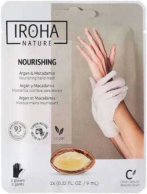 Masque mains nourissants à l'huile d'argan, IROHA (x 1 paire)