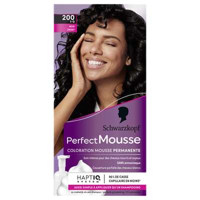 Coloration permanente sans ammoniaque noir n° 200 - Perfect Mousse, Schwarzkopf