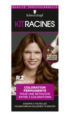 Coloration permanente 2 châtain doré- Kit racine, Schwarzkopf (70g)