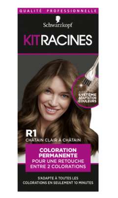 Coloration permanente châtain clair à châtain - Kit racine, Schwarzkopf (70g)