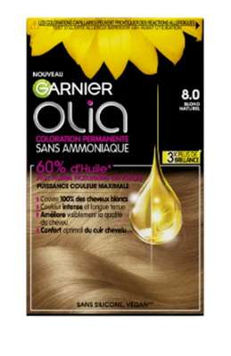 Cheveux Permanente Sans Amoniaque 8.0 Blond Naturel OLIA, Garnier