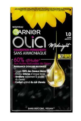 Cheveux Permanente Sans Amoniaque 1.0 Noir Absolu OLIA, Garnier