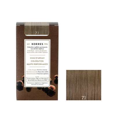 Coloration permanente huile d'argan châtain clair marron 5.7, Korres (50 ml)