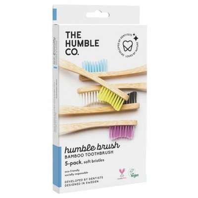 Brosses à dents bambou soft - Couleurs, The Humble co (x 5)