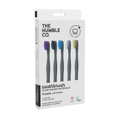 Brosses à dents végétales soft - Couleurs, The Humble co (x 5)
