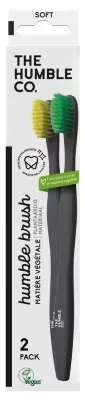 Brosse à dents AD Soft - Pack de 2 (Jaune-Vert) , The Humble co