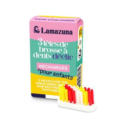 Recharge 3 têtes de brosse à dents enfants, Lamazuna (x 3)