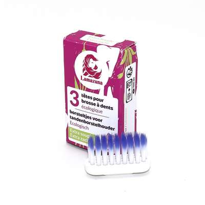 Recharge 3 têtes de brosse à dents extra souple, Lamazuna (x 3)