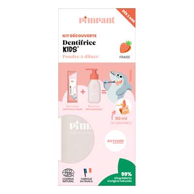 Kit Découverte Dentifrice Kids Fraise, Pimpant (80ml)