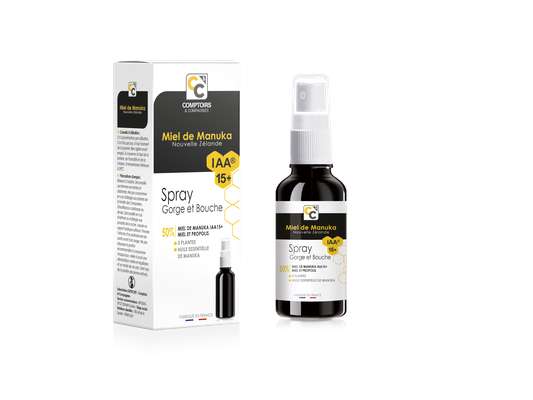 Spray gorge et bouche au miel de manuka IAA 15+ BIO, Comptoir & Compagnies (25 ml)