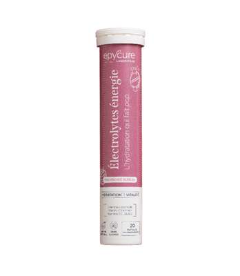 Électrolyte goût framboise et sureau, Epycure (20 pastilles) - Nouveau !