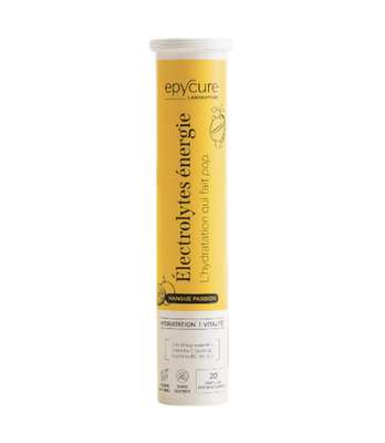 Électrolyte goût mangue passion, Epycure (20 pastilles) - Nouveau !