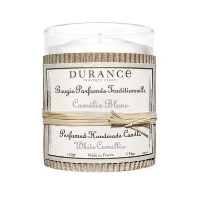 Bougie parfumée traditionnelle Camélia Blanc, Durance (180 g)