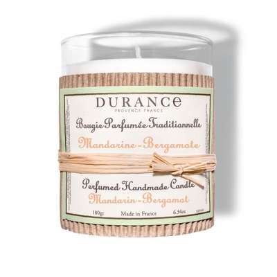 Bougie traditionnelle parfumée Mandarine Bergamote, Durance (180 g)
