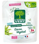 Lessive liquide savon végétal recharge, l'Arbre Vert (1.53 l)