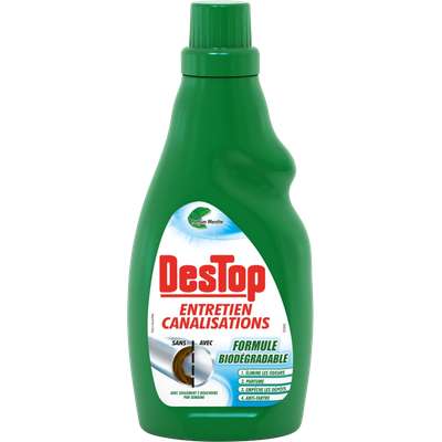 Gel entretien canalisations organique, Destop (750 ml)
