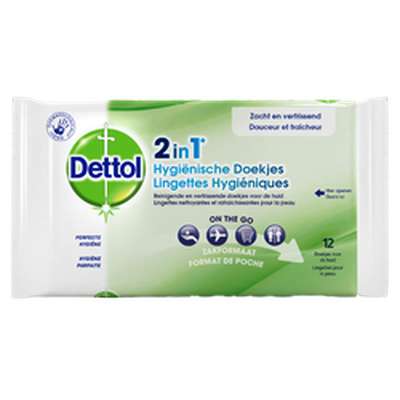 Lingettes hygiéniques 2 en 1, Dettol (x 12)