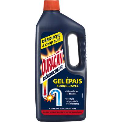Gel déboucheur WC Epais soude + Javel, Ouragan (1 L)
