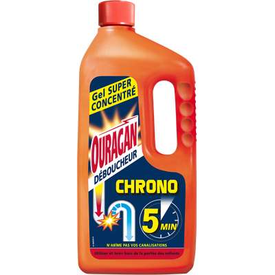 Gel déboucheur évier et lavabo chrono 5 minutes, Ouragan (1 L)
