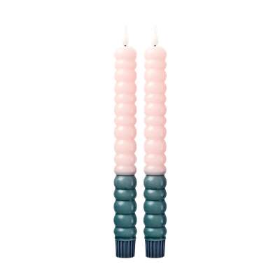 Lot de 2 bougies torsadées, Rice