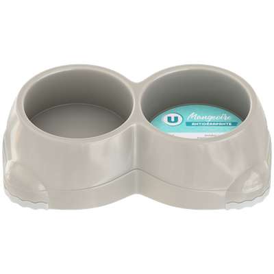 Mangeoire double antidérapante pour chien, U