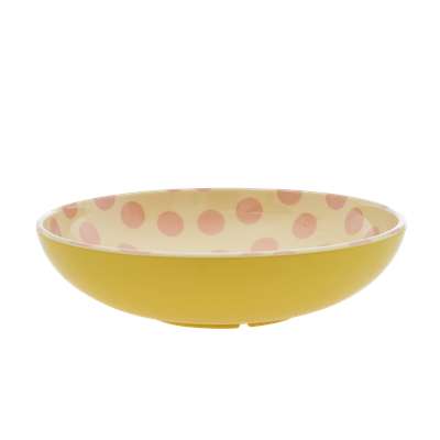 Saladier Mélamine jaune Pink Dots, Rice