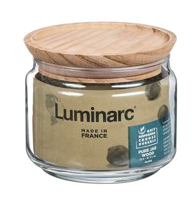 Pot box mania 0,5 L couvercle en bois, Luminarc