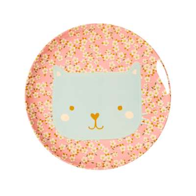Assiette mélamine Chat sur Liberty, Rice - Arrêté