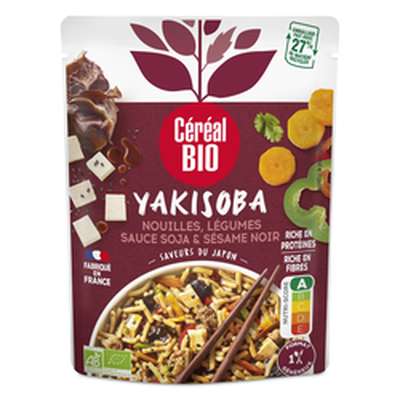 Doy yakisoba nouilles, légumes, sauce soja et sésame noir BIO, Céréal Bio (240 g)