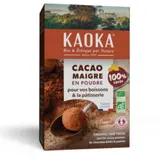 Cacao en poudre 100% maigre sans sucres ajoutés bio et équitable