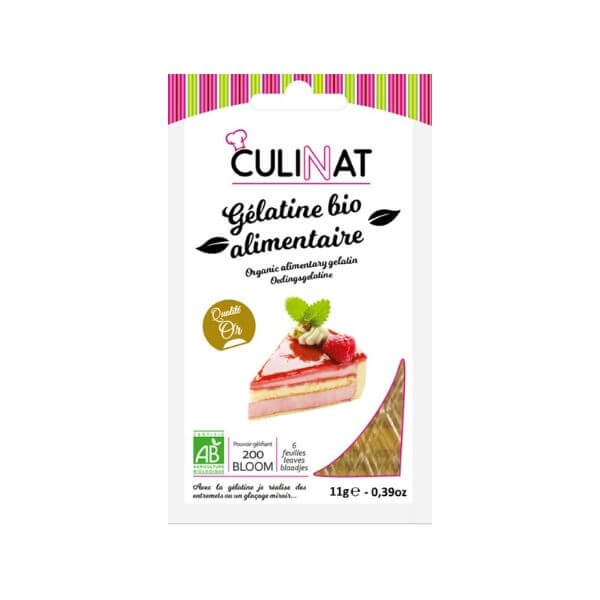Feuilles de gélatine alimentaire bio