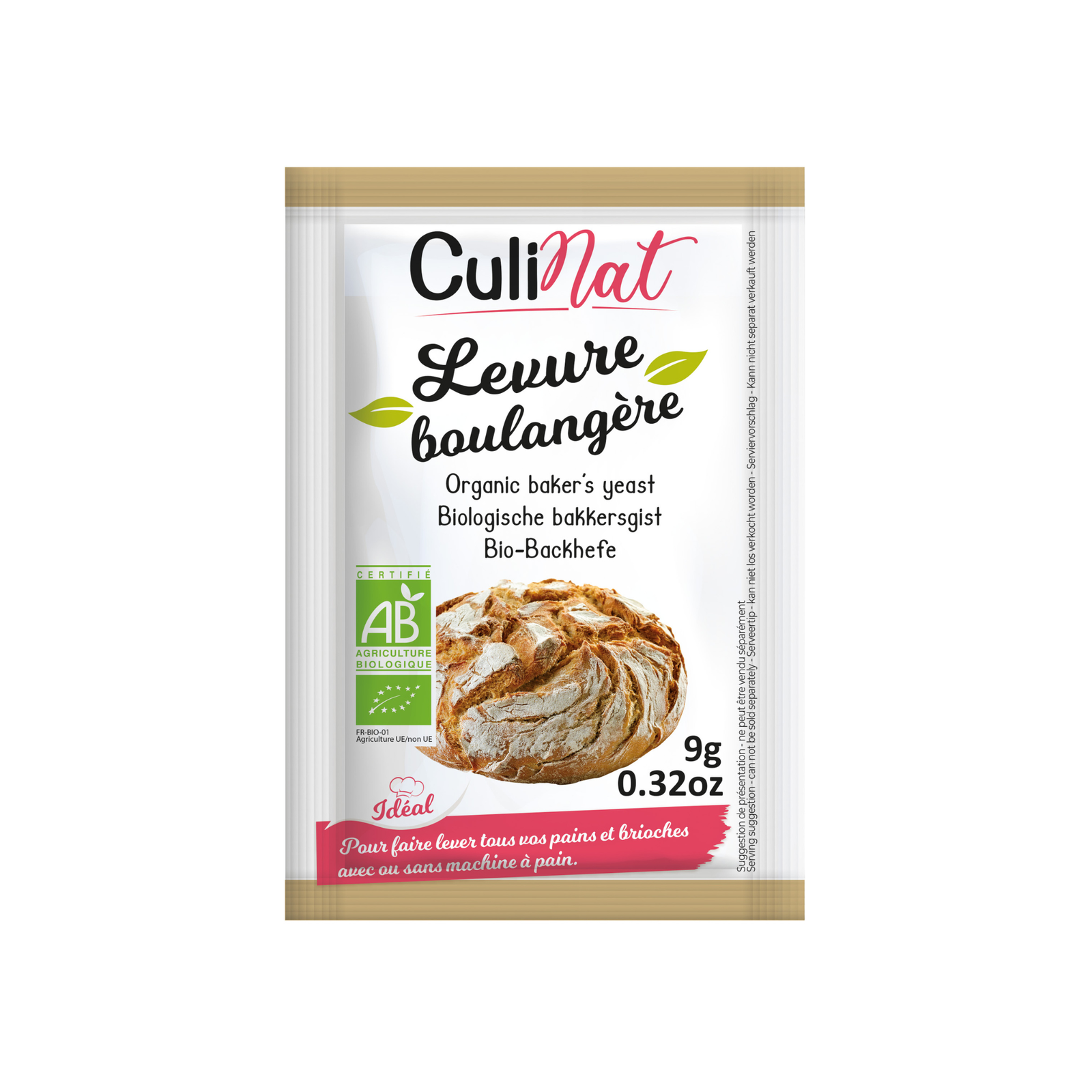 Levure boulangère bio - 3 x 9g