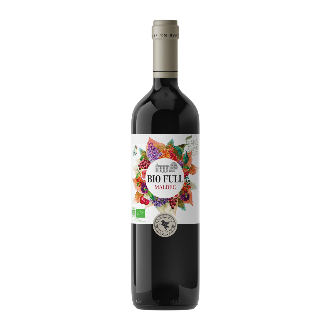Vin rouge - AOC Bordeaux supérieur "bio full" - 100% Malbec sans sulfite 14° bio