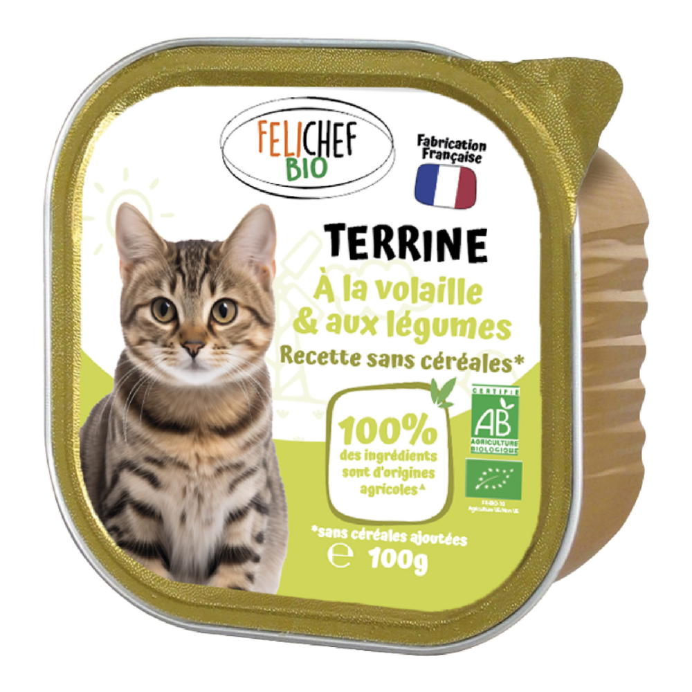 Terrine pour chat à la volaille bio