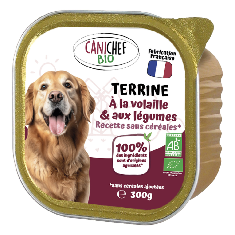 Terrine pour chien à la volaille bio