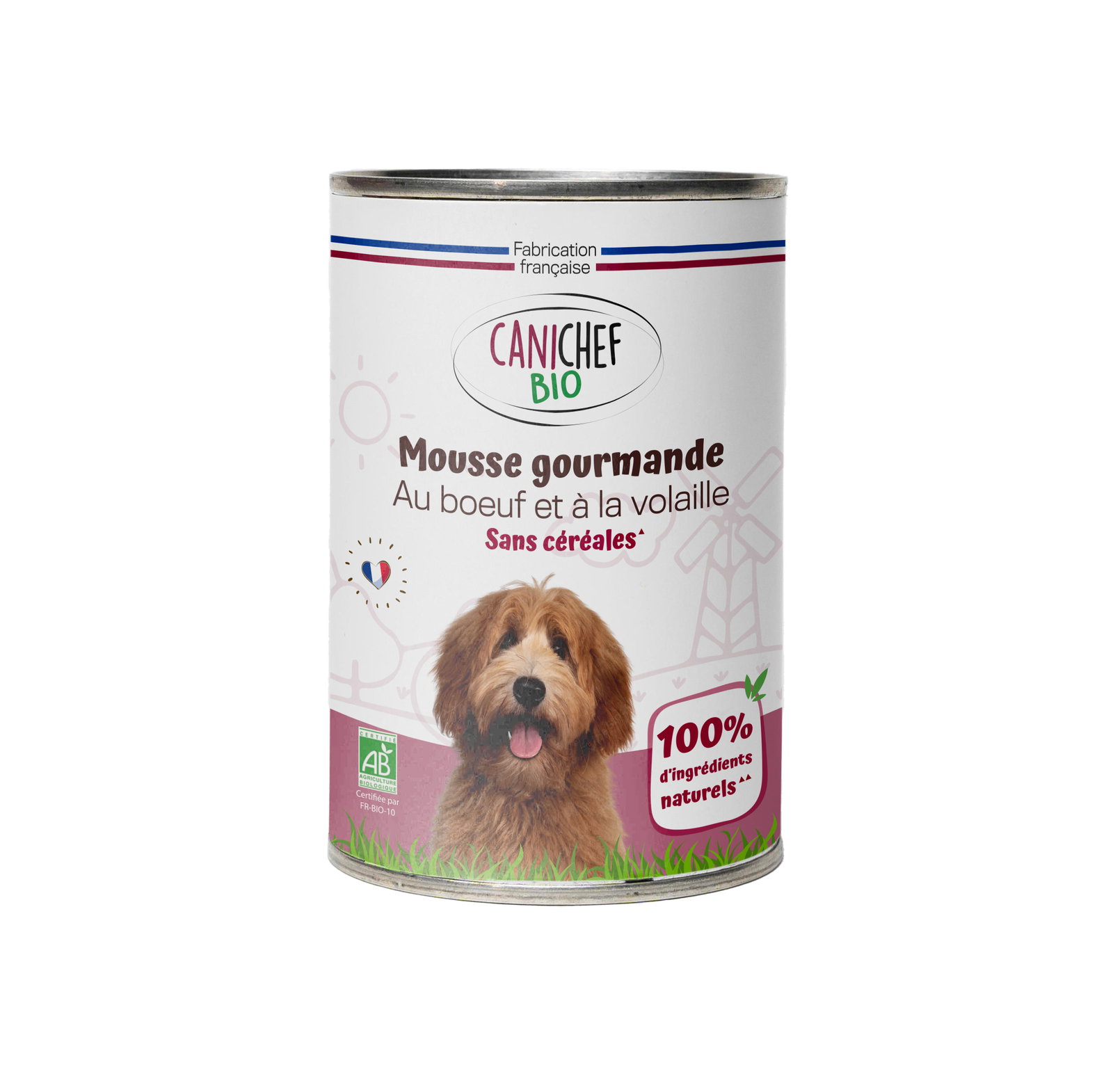 Mousse gourmande sans céréales pour chien bio