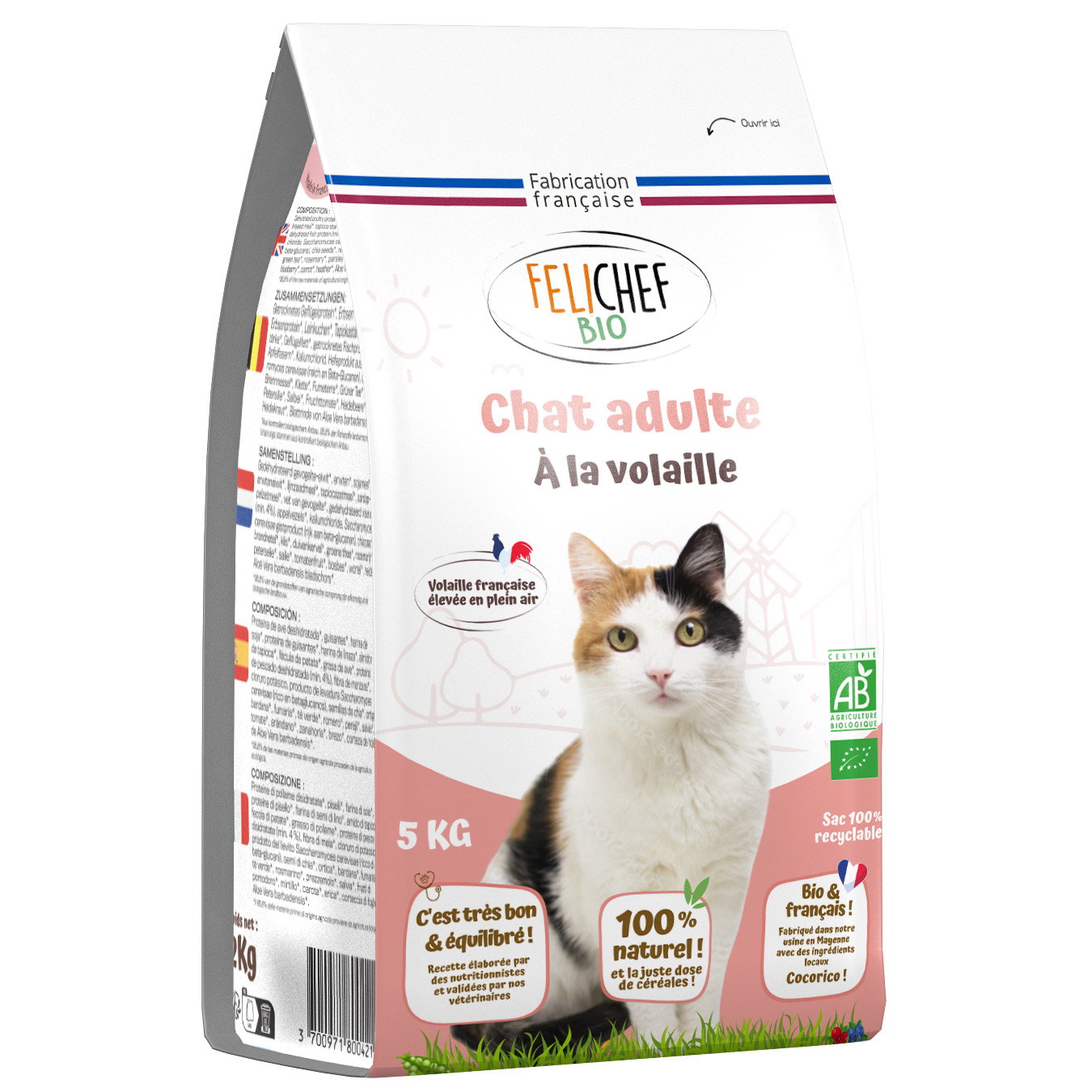 Croquettes chat adulte bio