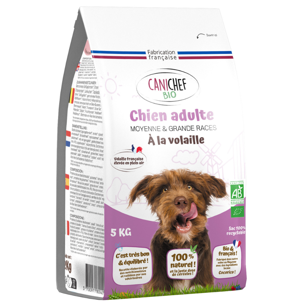 Croquettes chien adulte moyenne et grande race bio