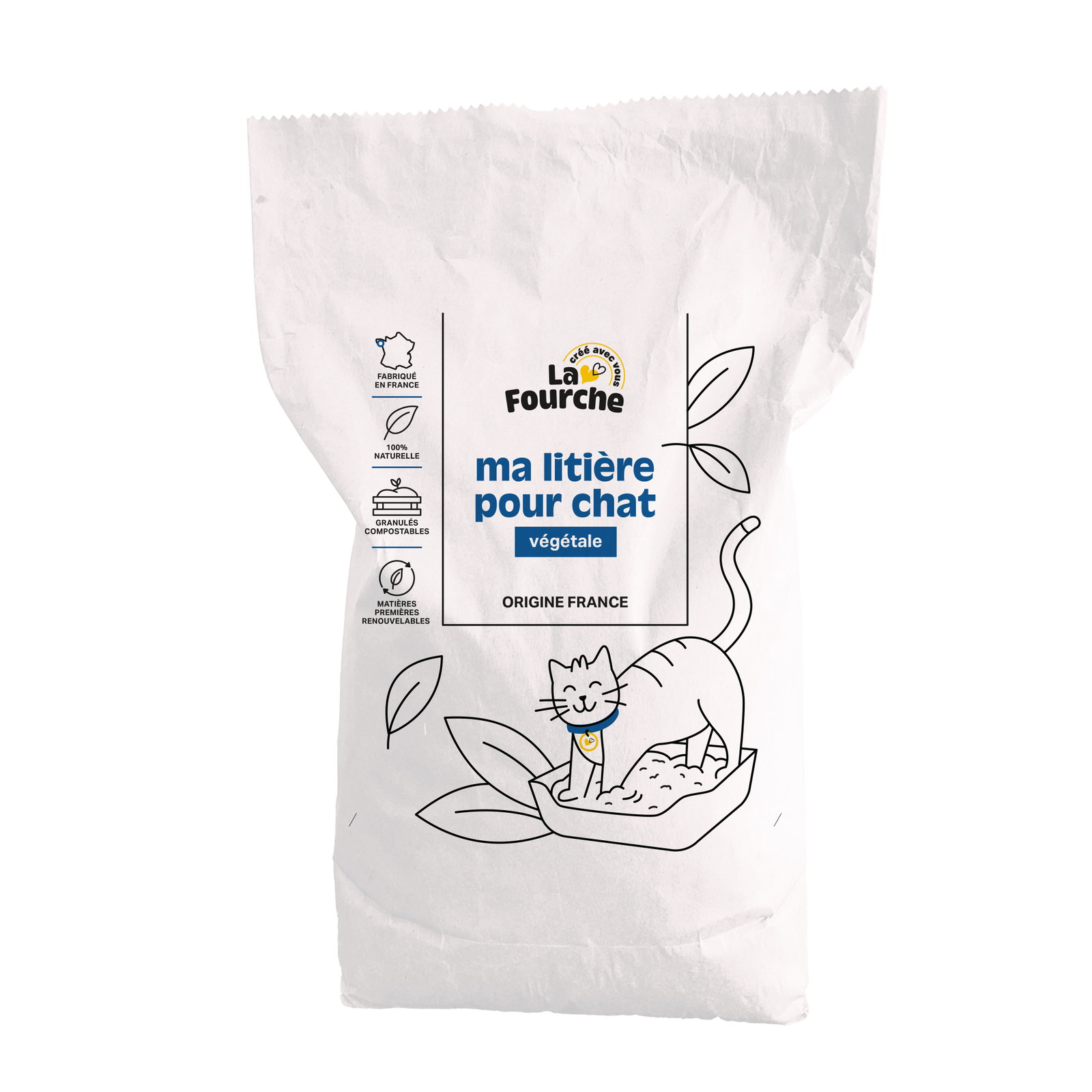 Litière végétale pour chat - non agglomérante