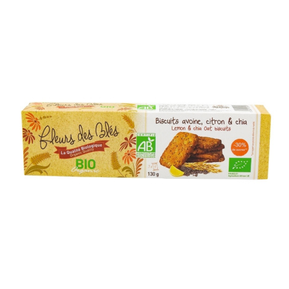 Biscuits avoine au citron et chia bio