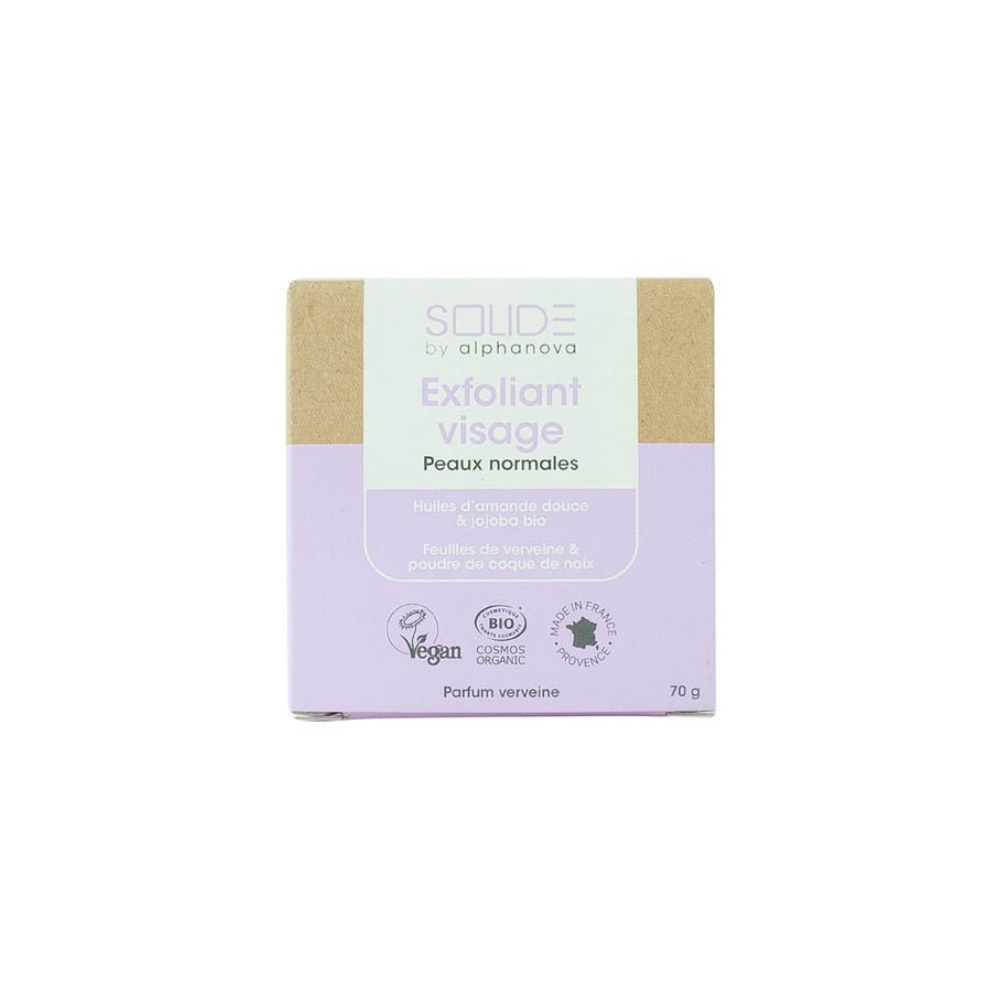 Exfoliant visage solide aux huiles d'amande douce et jojoba certifié Cosmos Organic