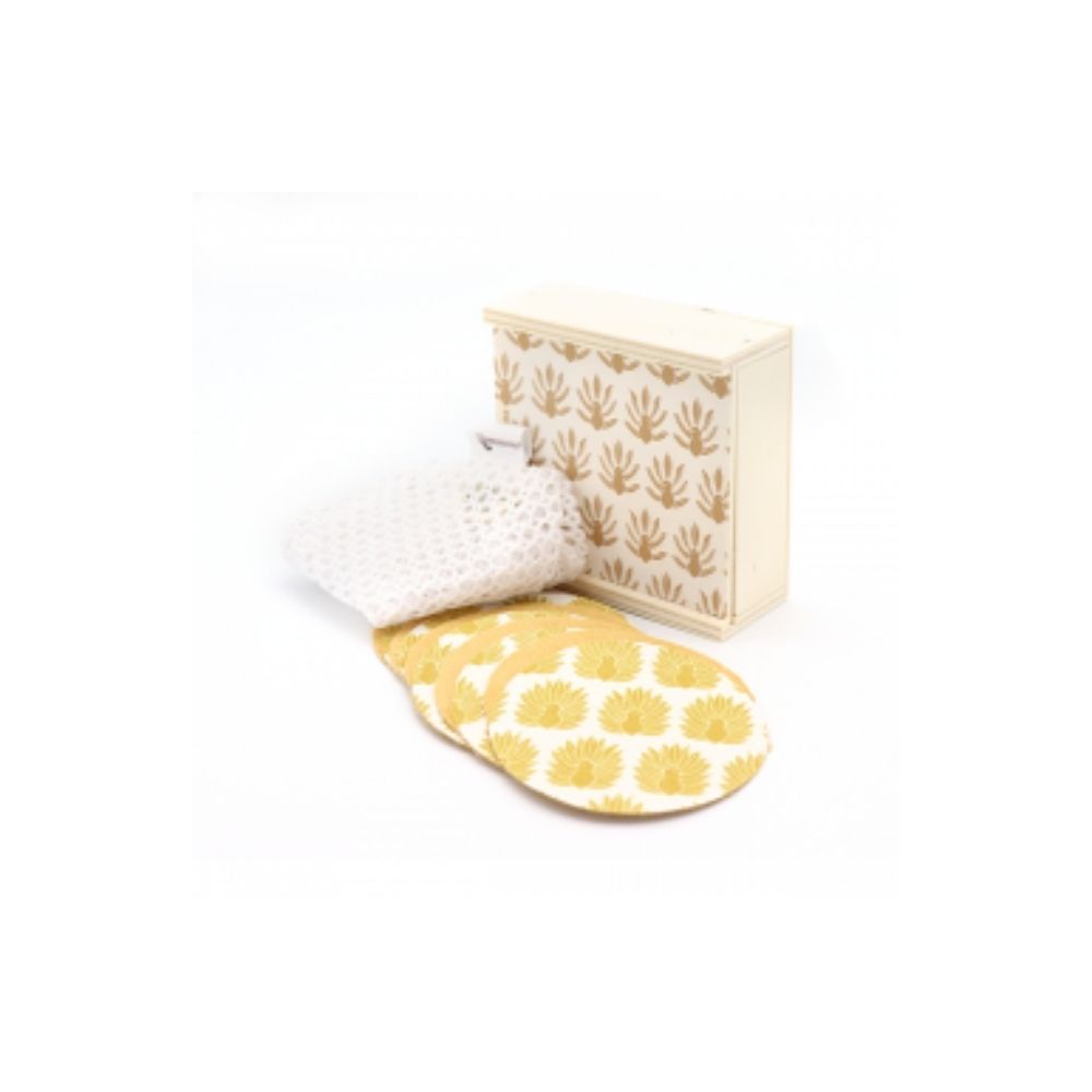 Coffret de 10 lingettes démaquillantes réemployables dorées x 10