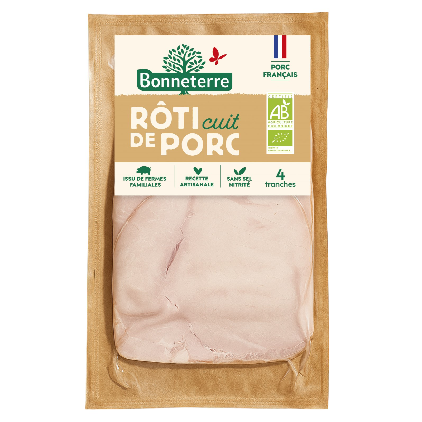Rôti de porc cuit bio sans nitrites