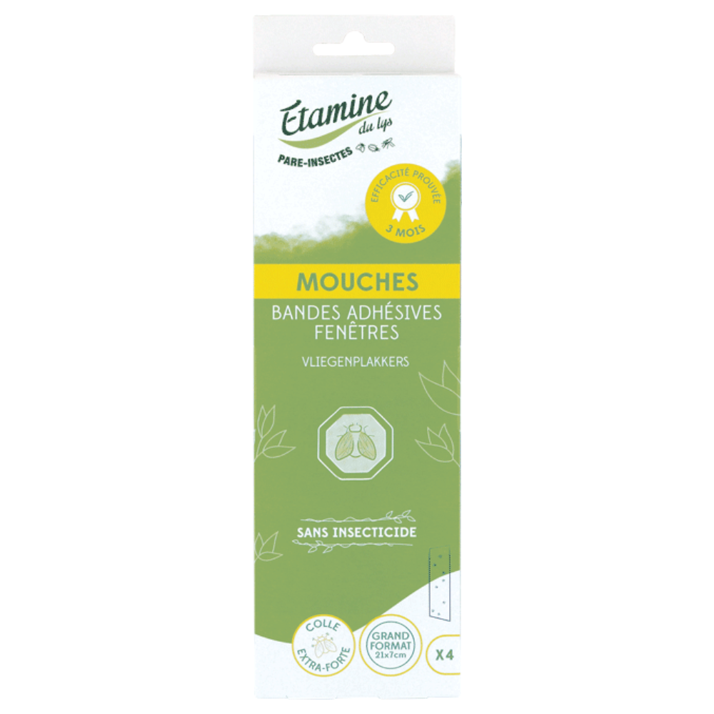 Bandes adhésives fenêtres - anti mouches x 4