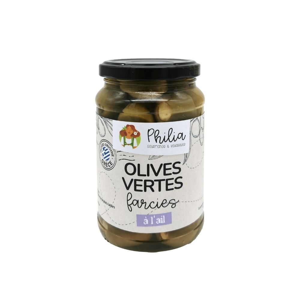 Olives vertes farcies à l'ail bio