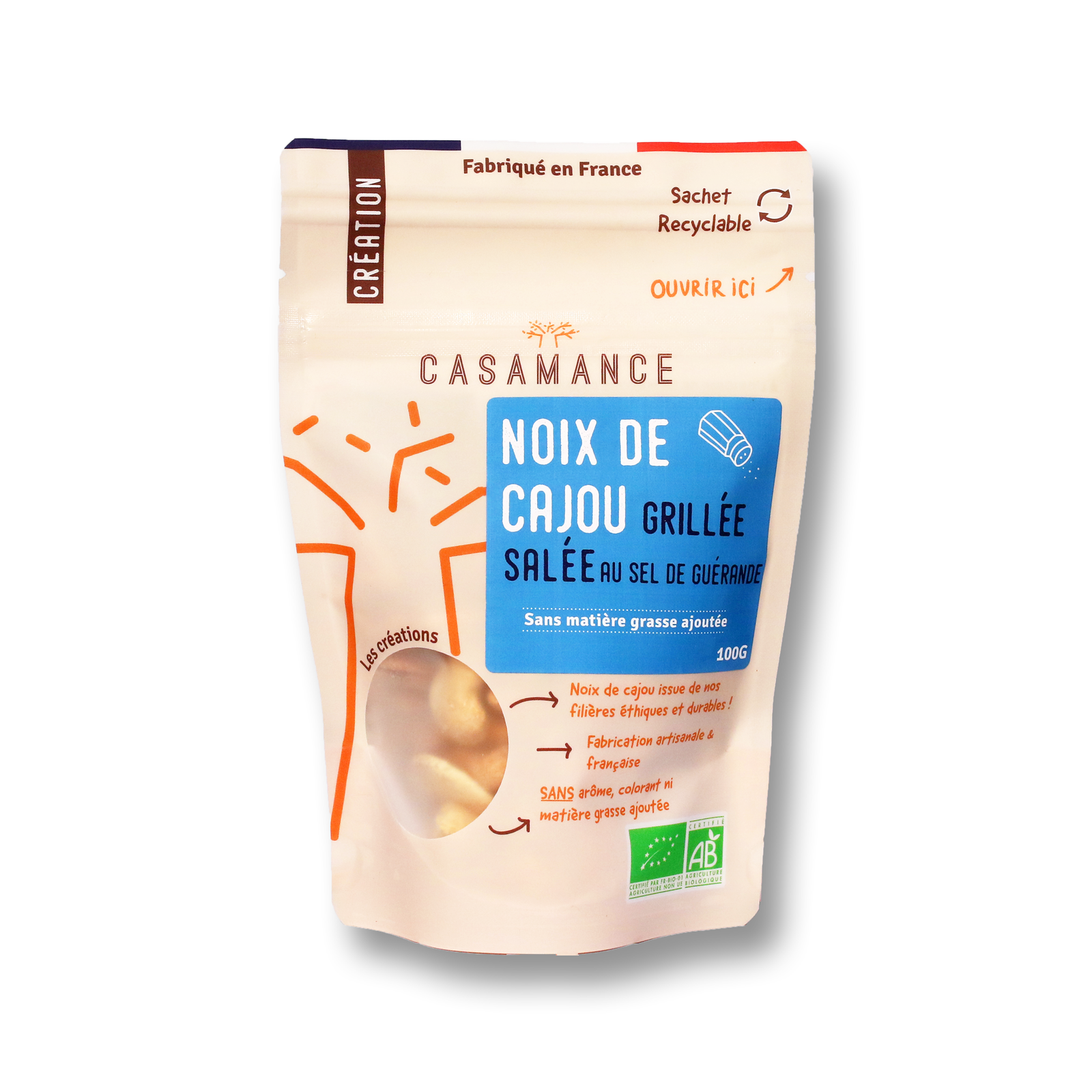 Noix de cajou grillée salée bio
