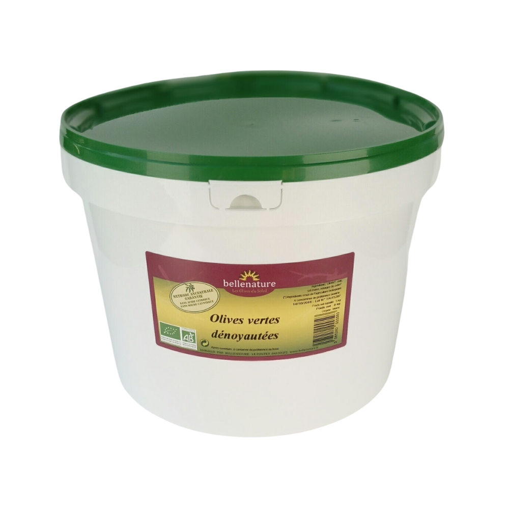 Olives vertes dénoyautées bio