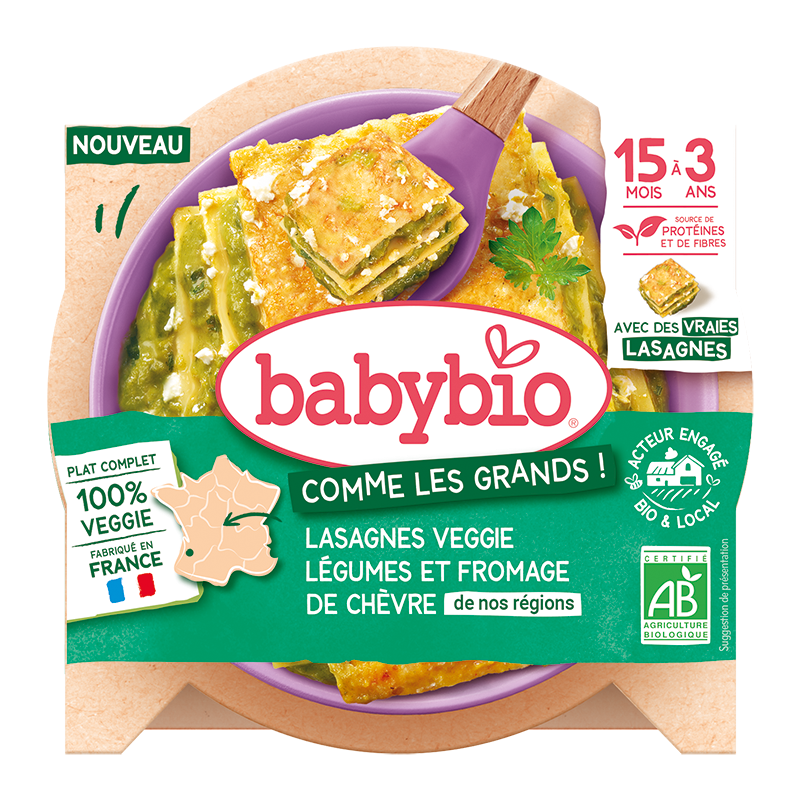 Veggie Lasagnes Légumes et Fromage de chèvre de nos régions Bio (dès 15 mois)