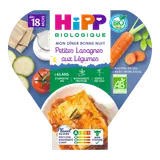 Assiette soir petites lasagnes aux légumes bio (dès 18 mois)